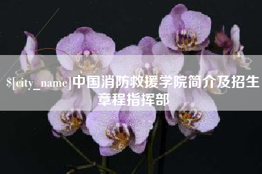 佳木斯中国消防救援学院简介及招生章程指挥部