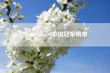 佳木斯中国冠军榜单