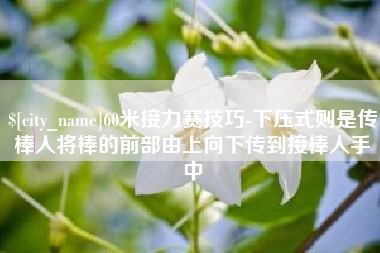 佳木斯60米接力赛技巧-下压式则是传棒人将棒的前部由上向下传到接棒人手中