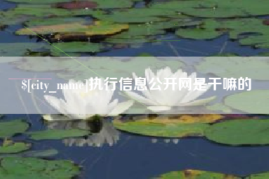 佳木斯执行信息公开网是干嘛的